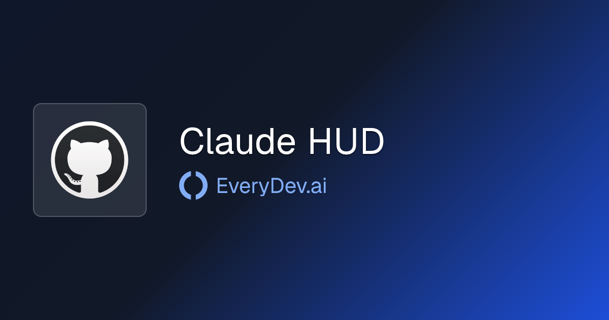 Claude HUD - Claude Code HUD Plugin | EveryDev.ai