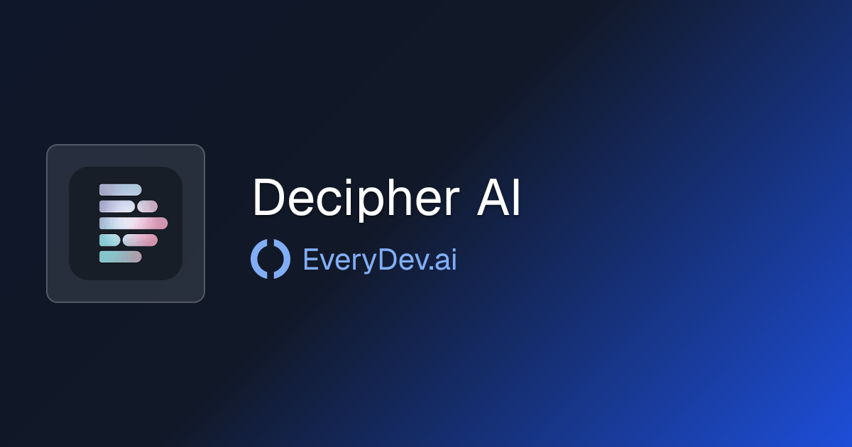 Decipher AI - AI E2E Test Generation Platform | EveryDev.ai