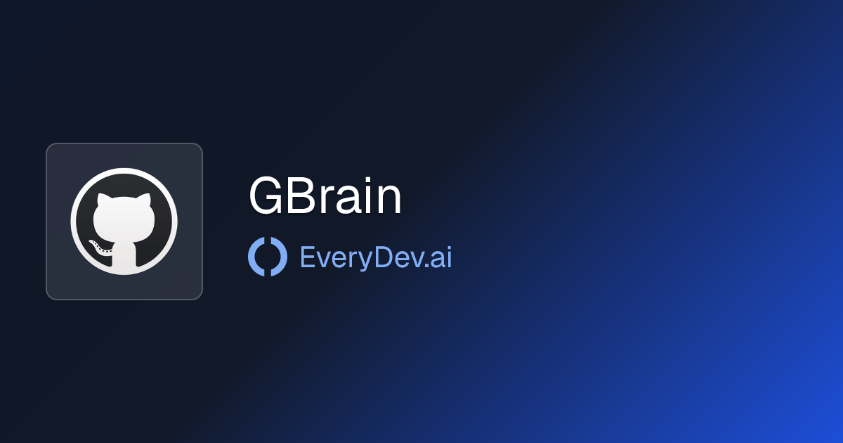 GBrain - Agent Knowledge Base Engine | EveryDev.ai