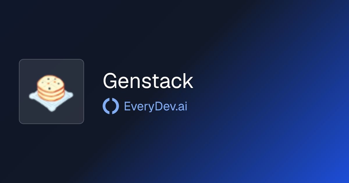 Genstack - AI App Development Platform | EveryDev.ai