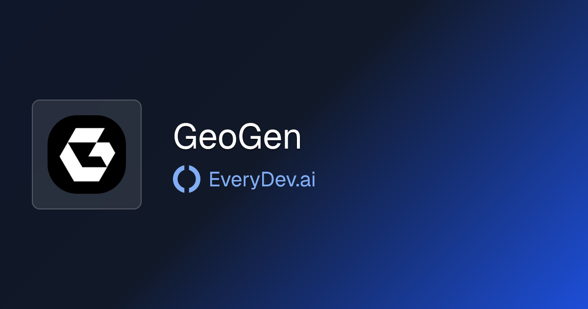 GeoGen - AI Search Visibility Tracker | EveryDev.ai