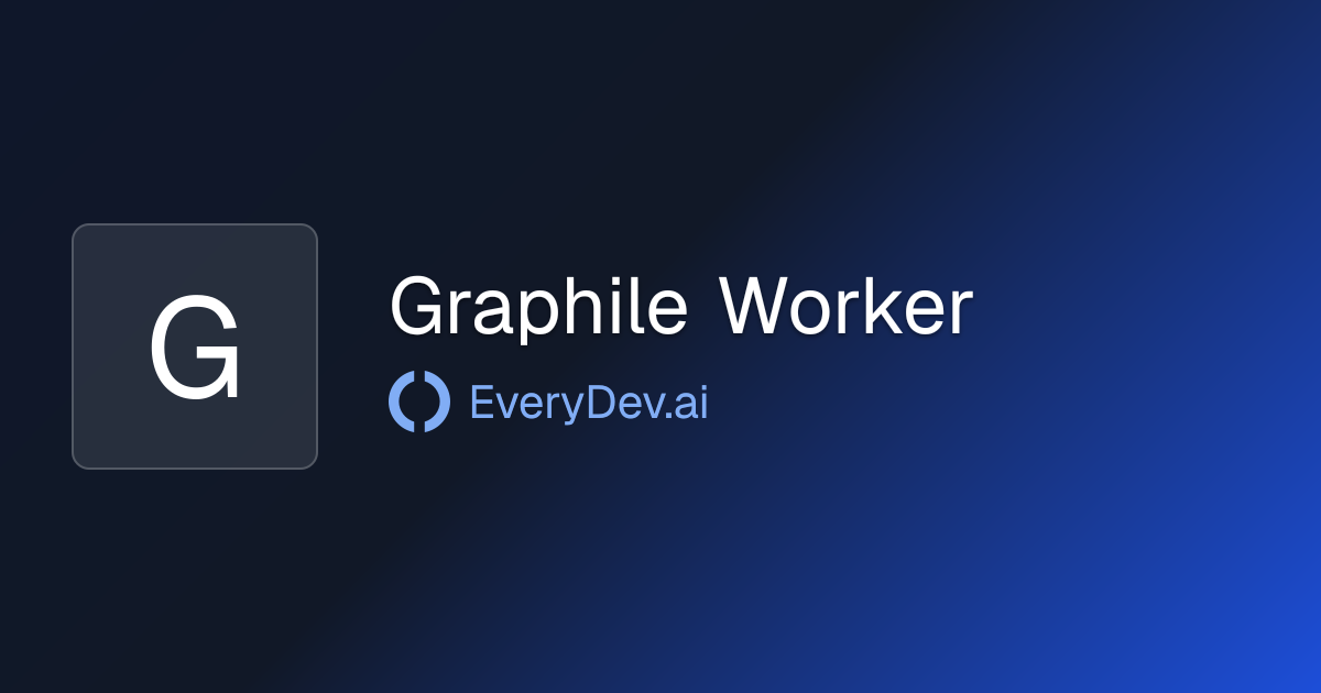 Graphile Worker - PostgreSQL Job Queue for Node.js | EveryDev.ai