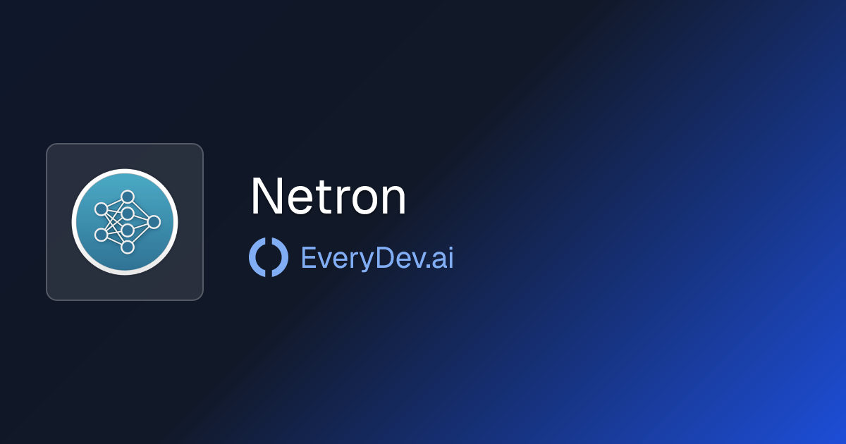Netron - Neural Network Model Visualizer | EveryDev.ai
