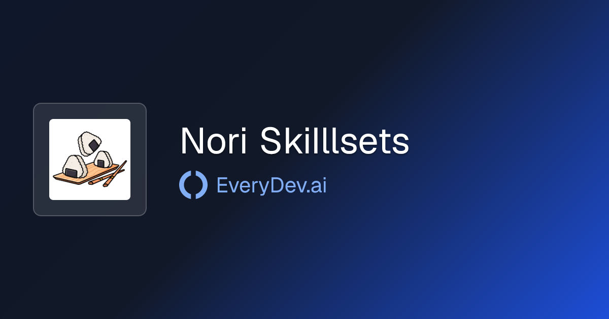 Nori SkiIllsets - AI Skills Learning Platform | EveryDev.ai