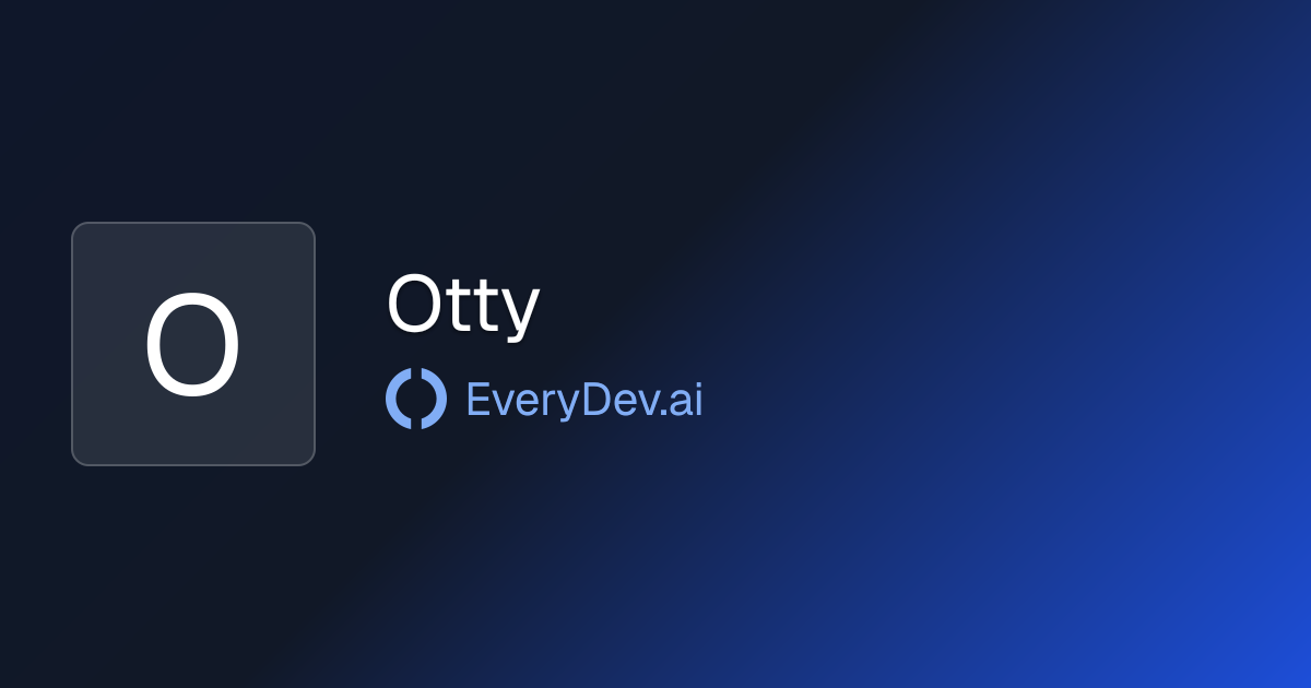 Otty - GPU Accelerated AI Terminal | EveryDev.ai