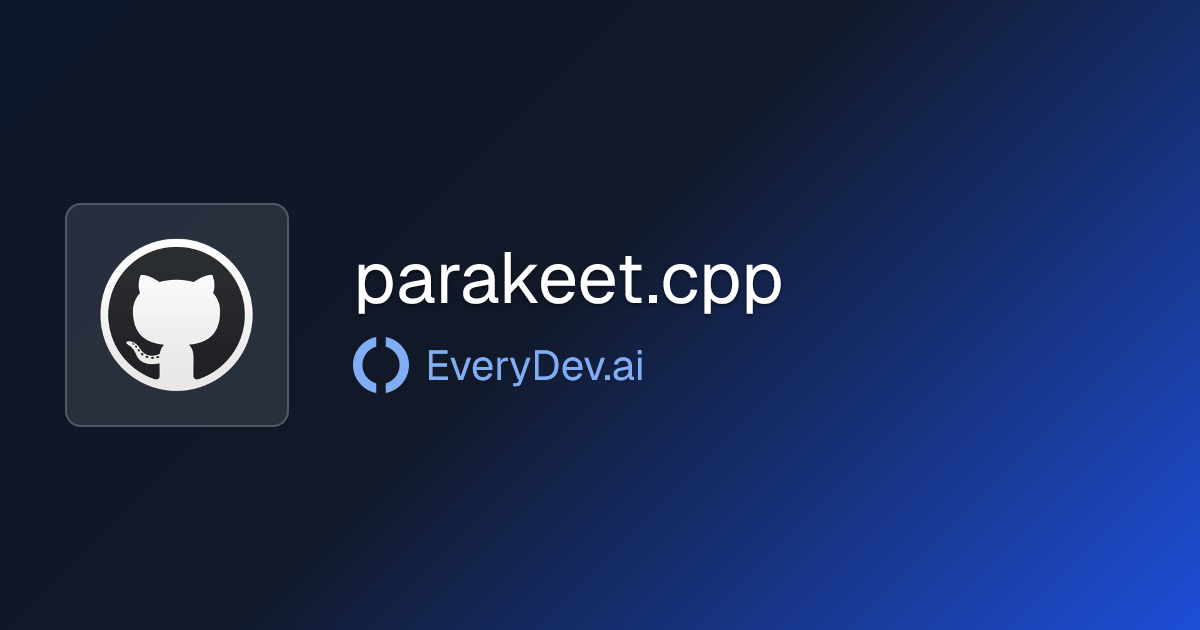 parakeet.cpp - Local ASR Inference C++ Library | EveryDev.ai