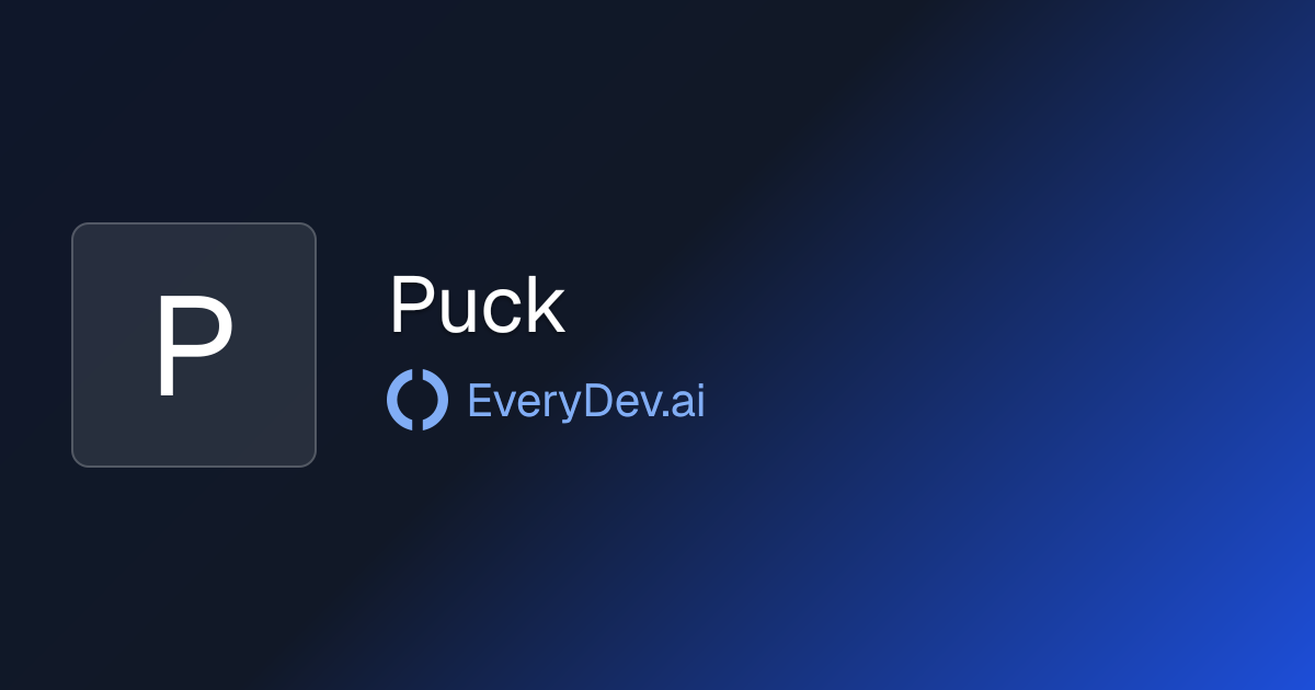 Puck - Visual Editor for React | EveryDev.ai
