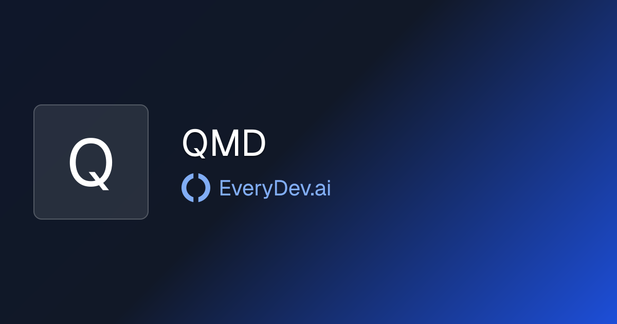 QMD - Local Search Engine for AI Agent Memory | EveryDev.ai