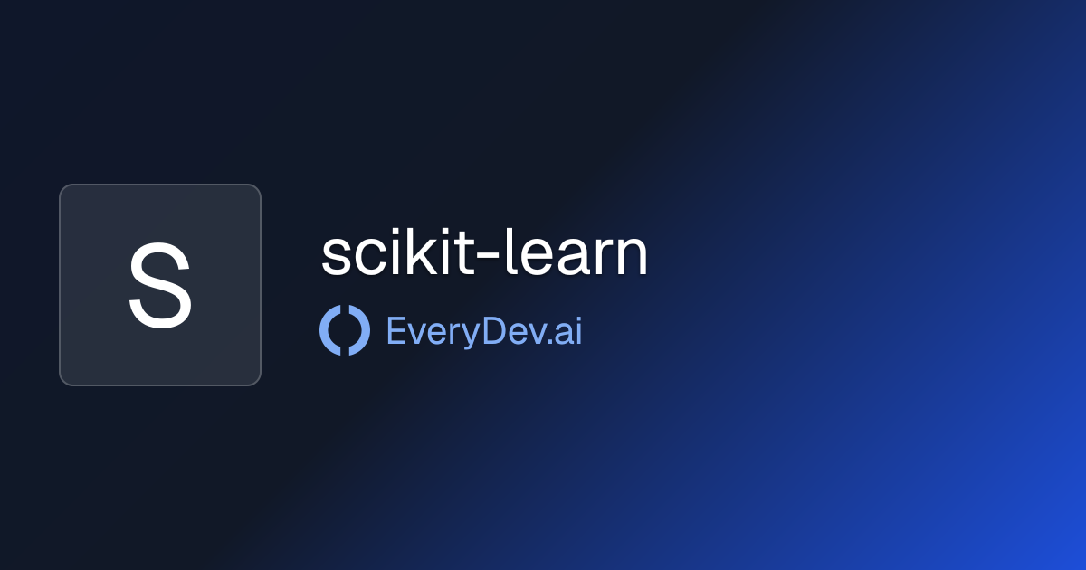 scikit-learn - Open Source Python ML Library | EveryDev.ai
