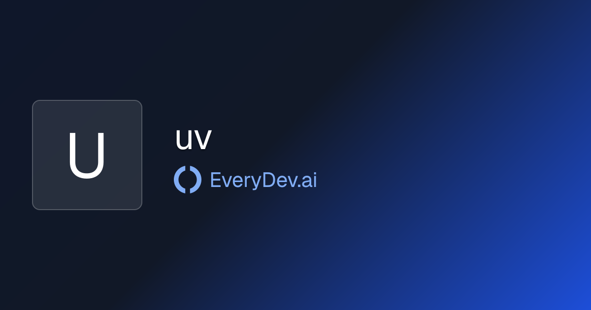 uv - Python Package Manager in Rust | EveryDev.ai