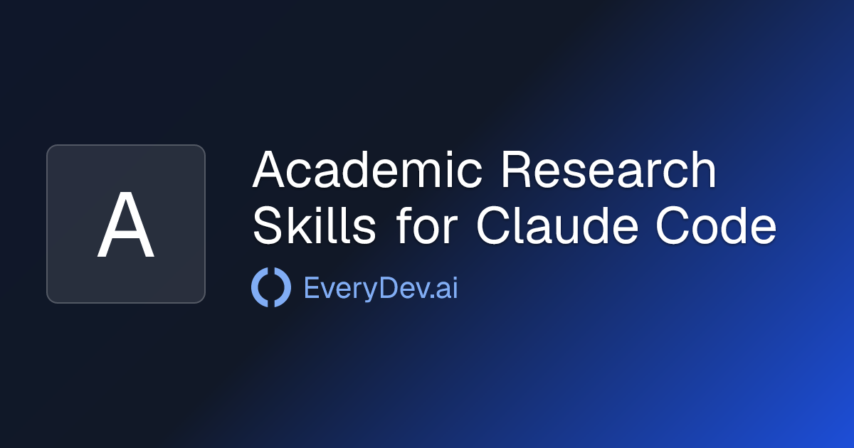 Academic Research Skills for Claude Code - Claude Code Academic ...