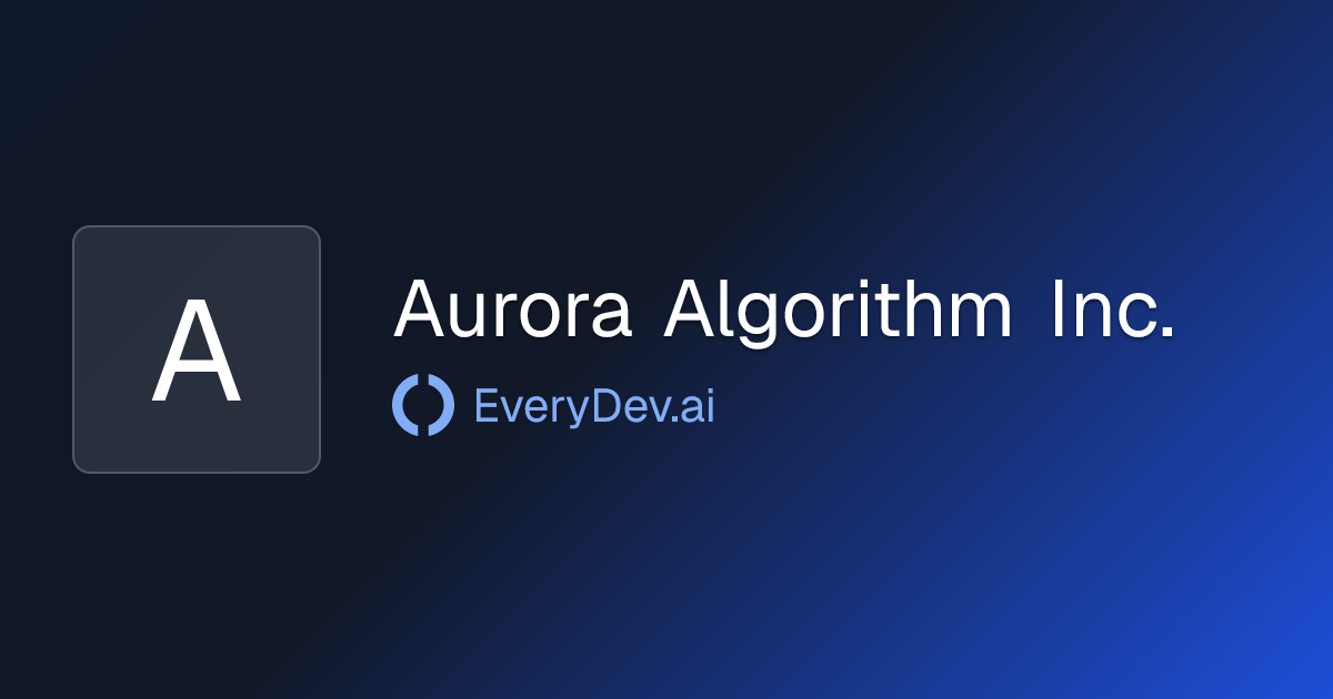 Aurora Algorithm Inc. - 1 AI Tool | EveryDev.ai