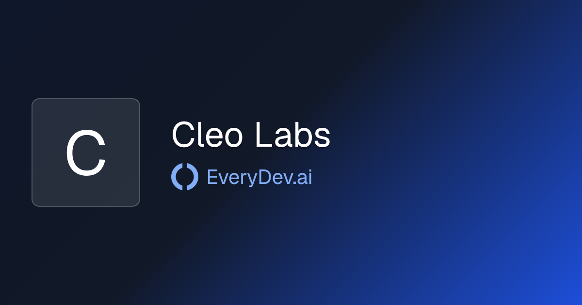 Cleo Labs - 1 AI Tool | EveryDev.ai