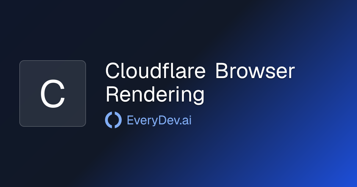 Cloudflare Browser Rendering - Headless Browser API for Workers ...