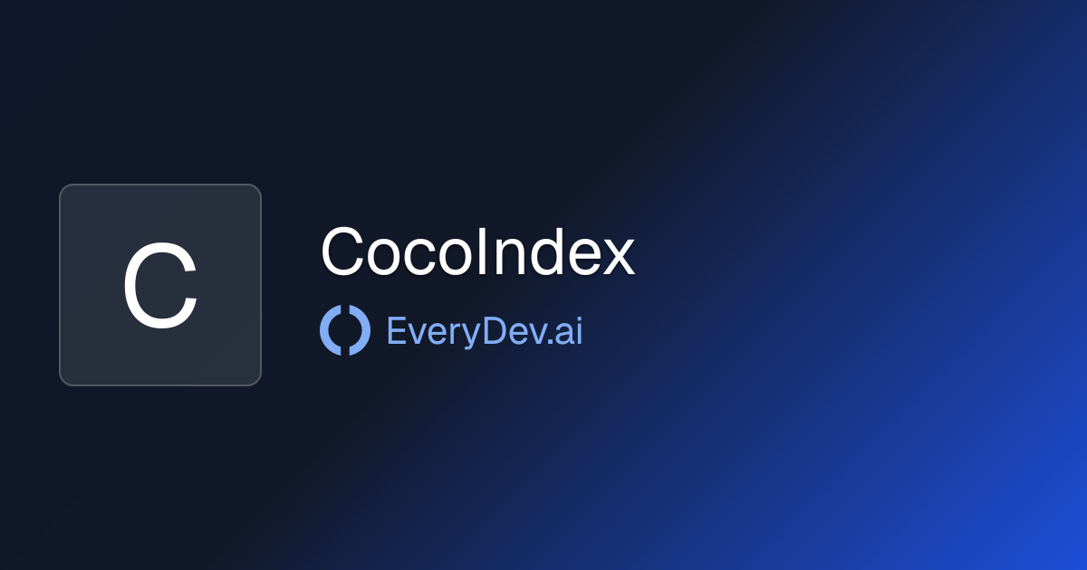 CocoIndex - 1 AI Tool | EveryDev.ai