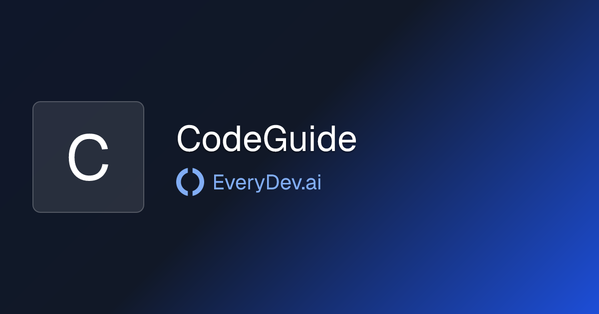 CodeGuide - 1 AI Tool | EveryDev.ai