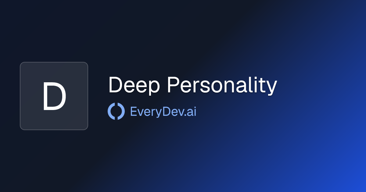 Deep Personality - 1 AI Tool | EveryDev.ai