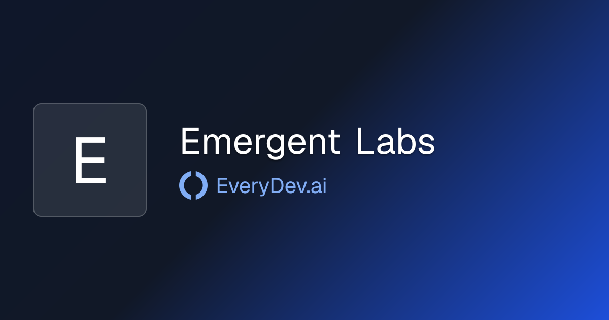 Emergent Labs - 1 AI Tool | EveryDev.ai