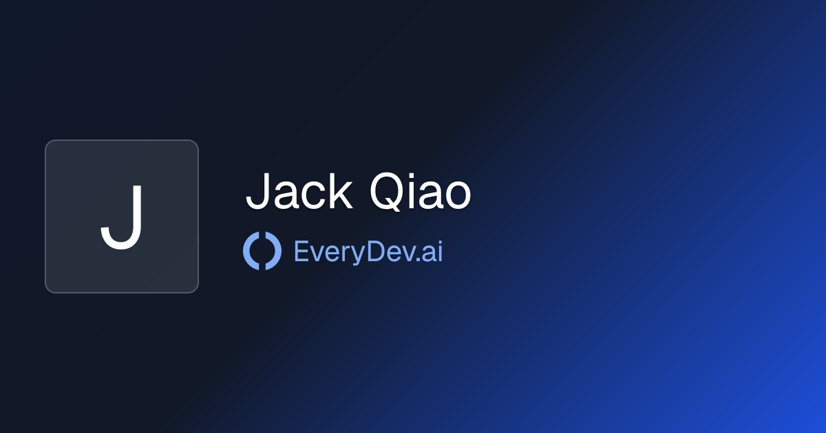 Jack Qiao - 1 AI Tool | EveryDev.ai