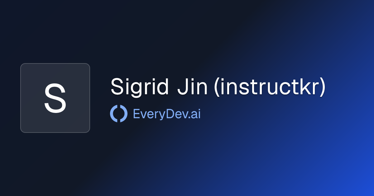 Sigrid Jin (instructkr) - 1 AI Tool | EveryDev.ai