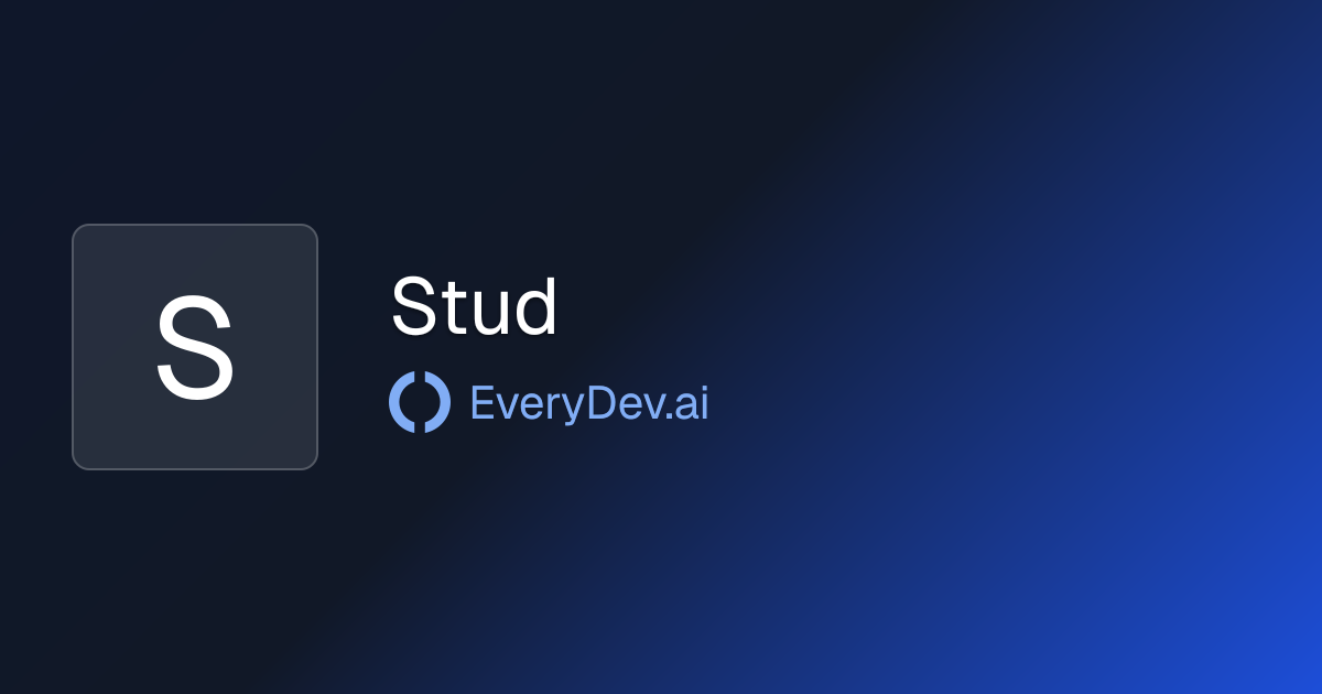 Stud - 1 AI Tool | EveryDev.ai