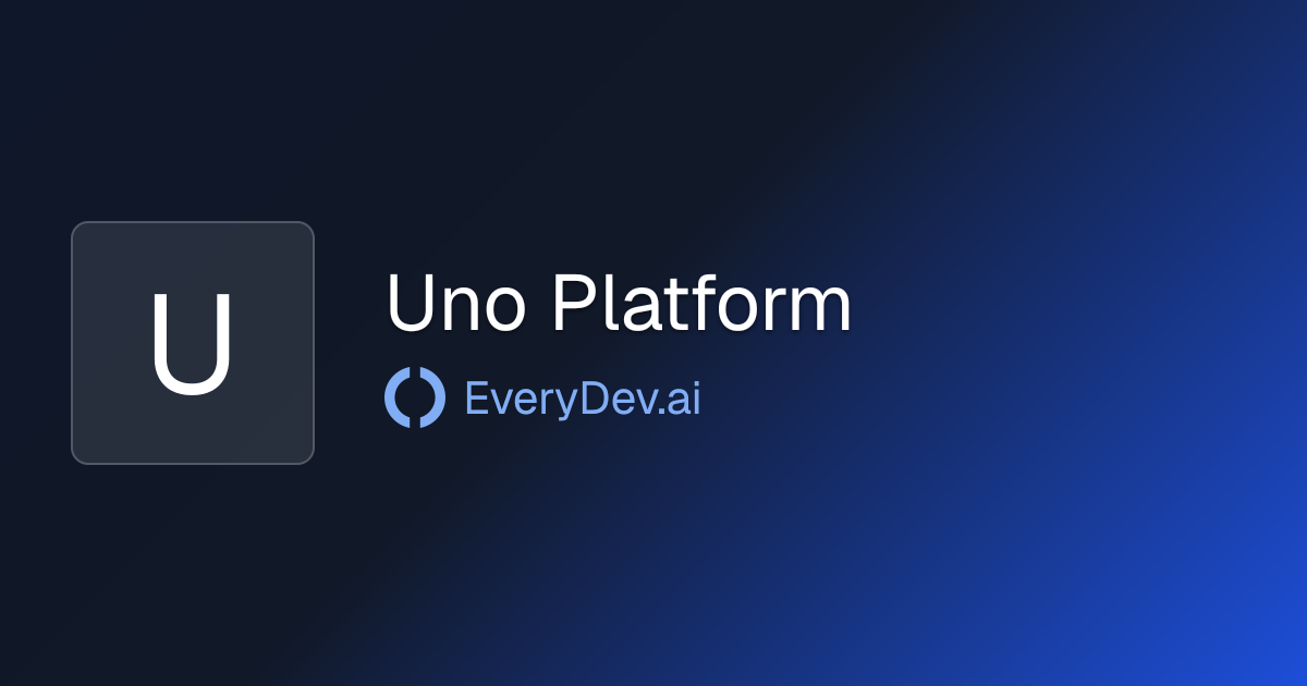 Uno Platform - 1 AI Tool | EveryDev.ai